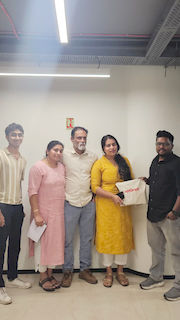 upGrad Rajkot office - student and parents with the counselling team after their study abroad session